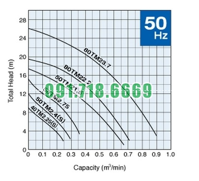 Đường đặc tính chung bơm Tsurumi TM